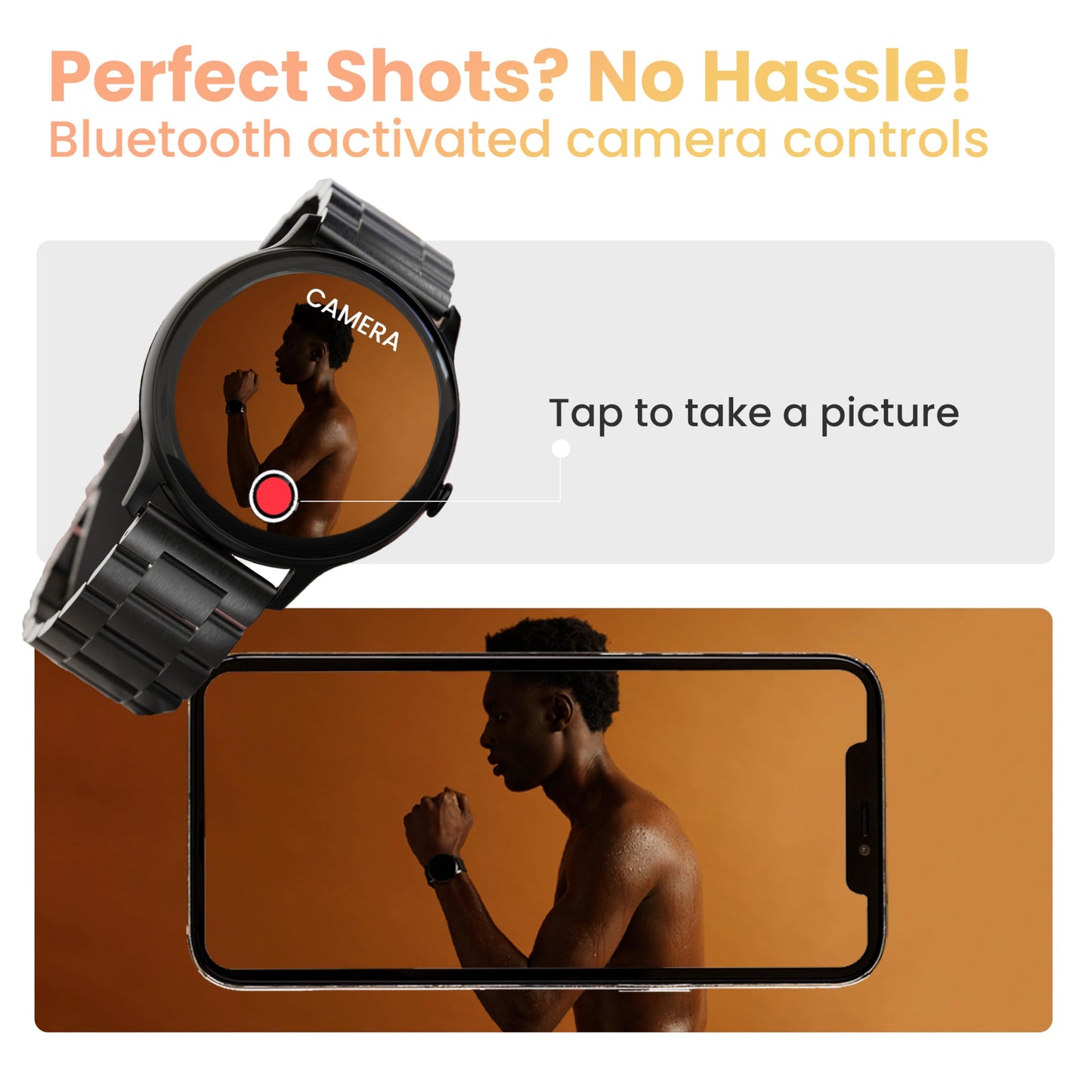 GOBOULT Dire Smartwatch: 1.38'' 2.5D Curved HD Display, BT Calling, 500 Nits Brightness, IP67, 250+ Watchfaces, 120+ Sports Modes, AI Voice Assistant, SpO2 Monitoring (Jet Black)