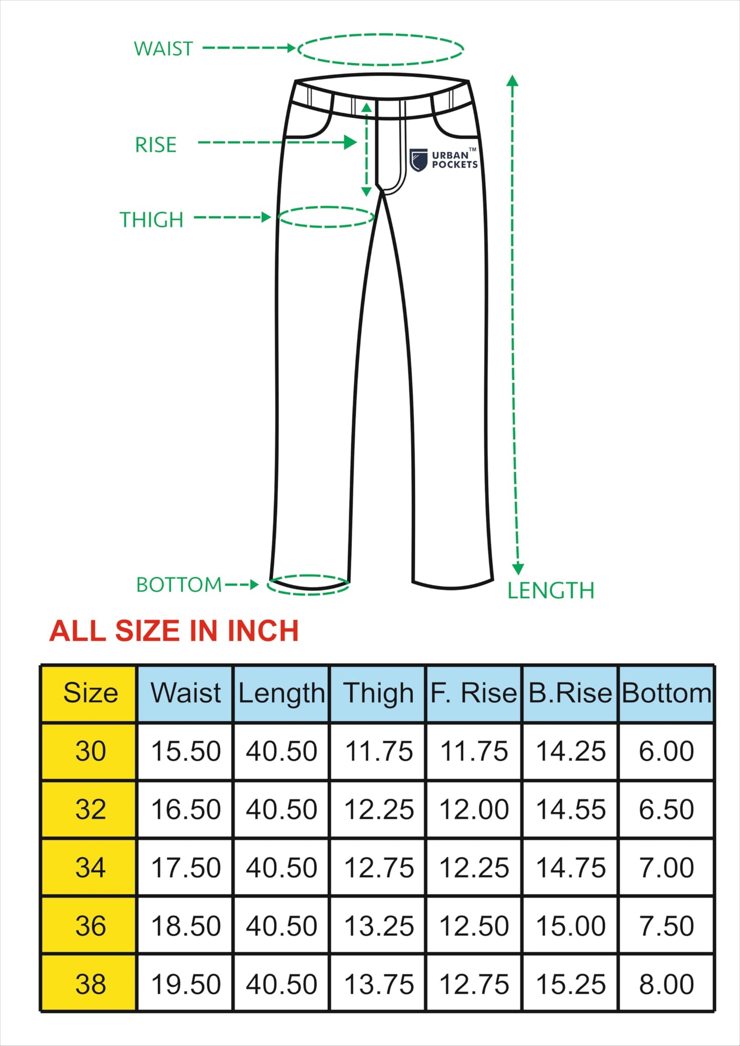 URBAN POCKETS Jeans for Men | Distressed Denim Pants with Slim Tapered Fit & Washed Look (Comfort-Tarry-Green-U06-32)