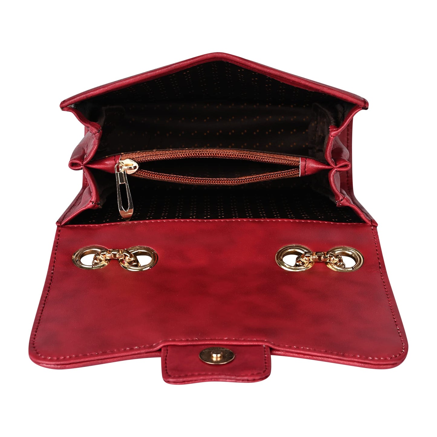 Pramadda Pure Luxury Gorgeous Red Women's Sling Crossbody Chain Purse Combo Set | Stylish Birthday Anniversary Gift Item For Girlfriend Wife | Unique Gift For Girlfriend love special.