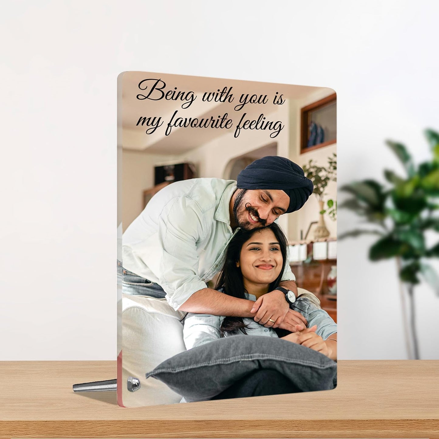 MITZVAH Customised Photo Frame Personalized Text with Stand|Table Top Photo Frames|Photo Frame Anniversary Gift Birthday|Photo Frame Customized|Acrylic Photo Print Personalized (VERTICAL 6X8 Inches)