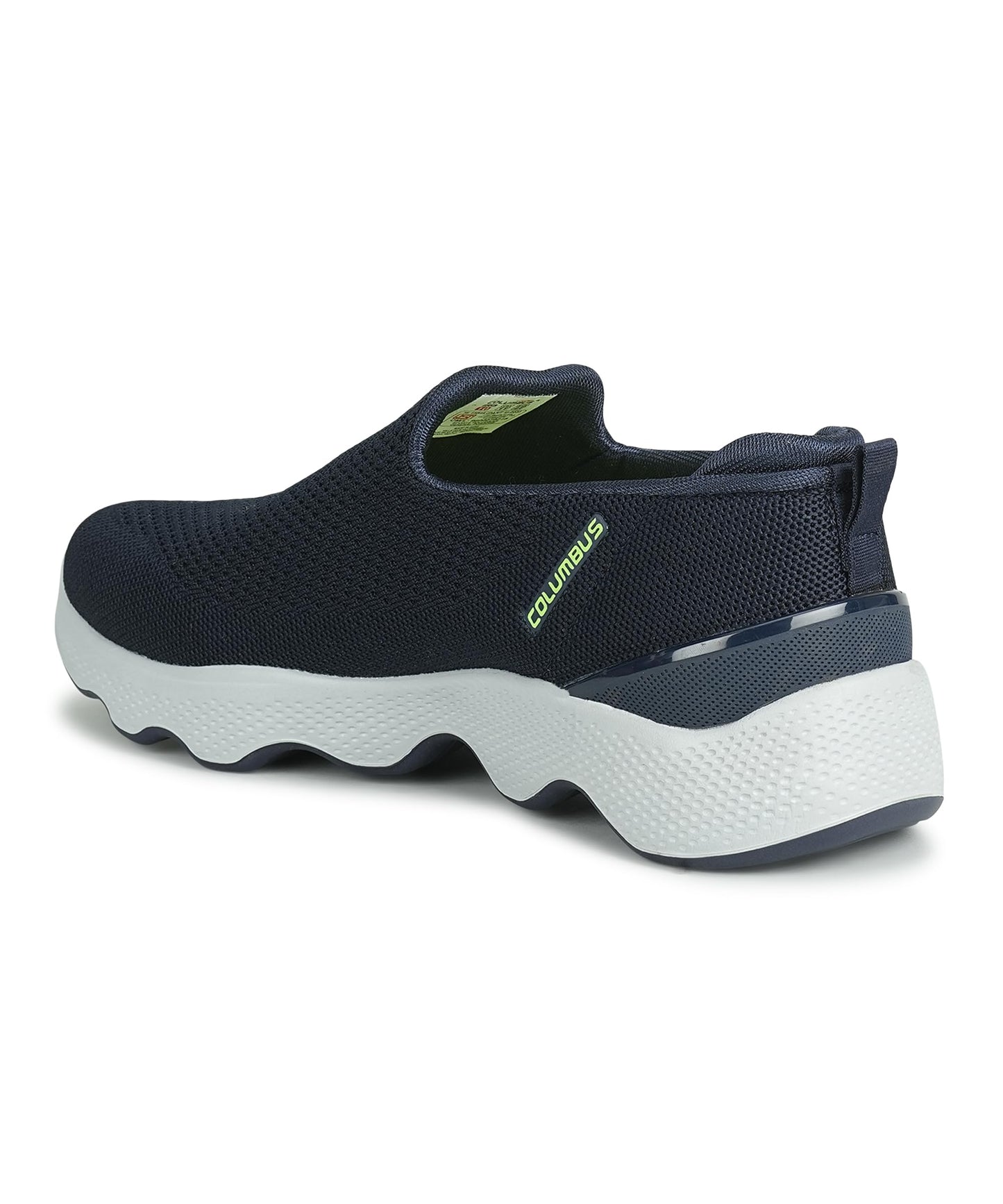 Columbus MASSAGER-01 Sports Shoes - Running Shoes|Walking Shoes| Training & Gym Shoe | Outdoors Shoe for Men (Navy & Fluorescent Green),UK-6