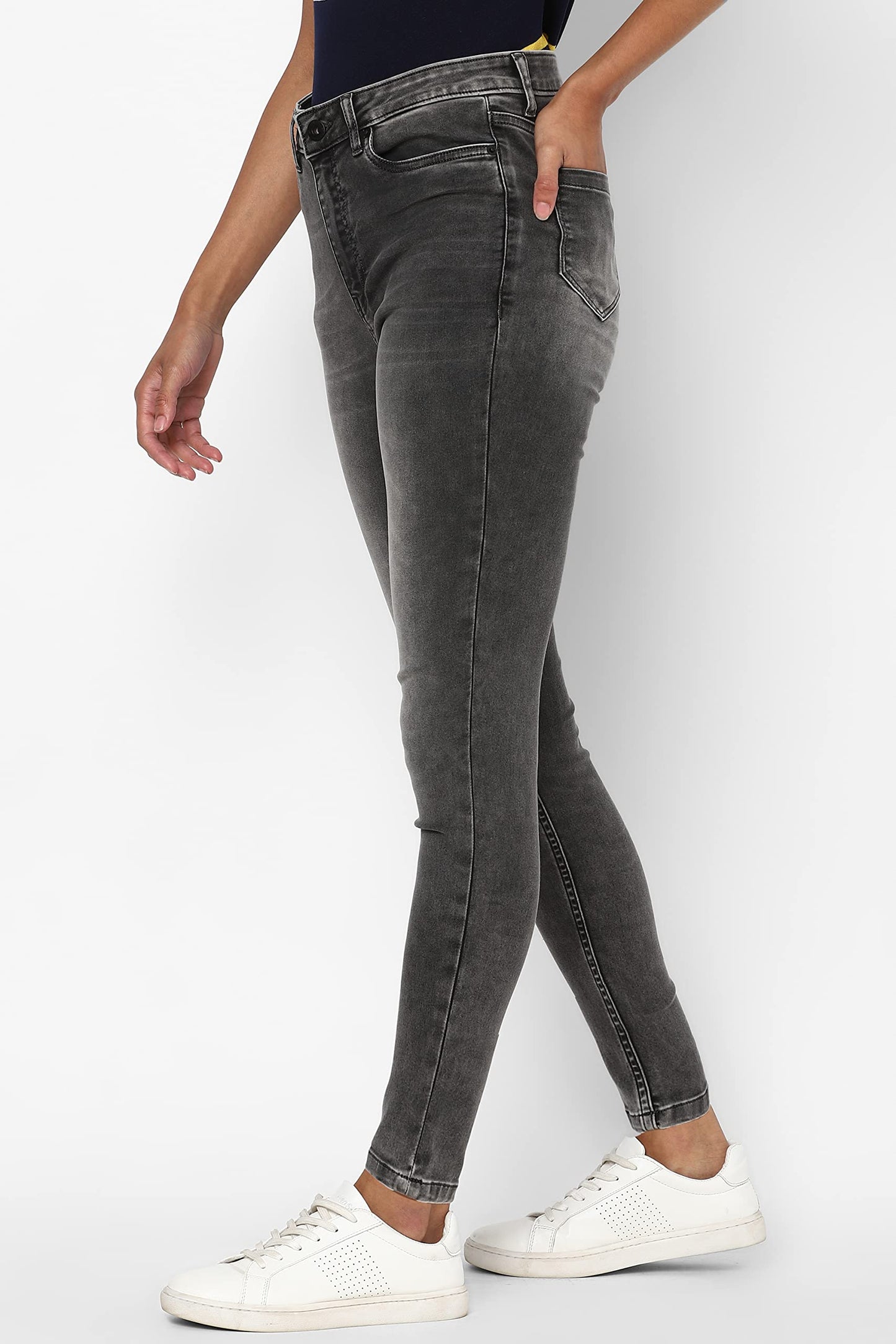 Allen Solly Women's Skinny Jeans (AHDNCSSFS04839_Grey_28)