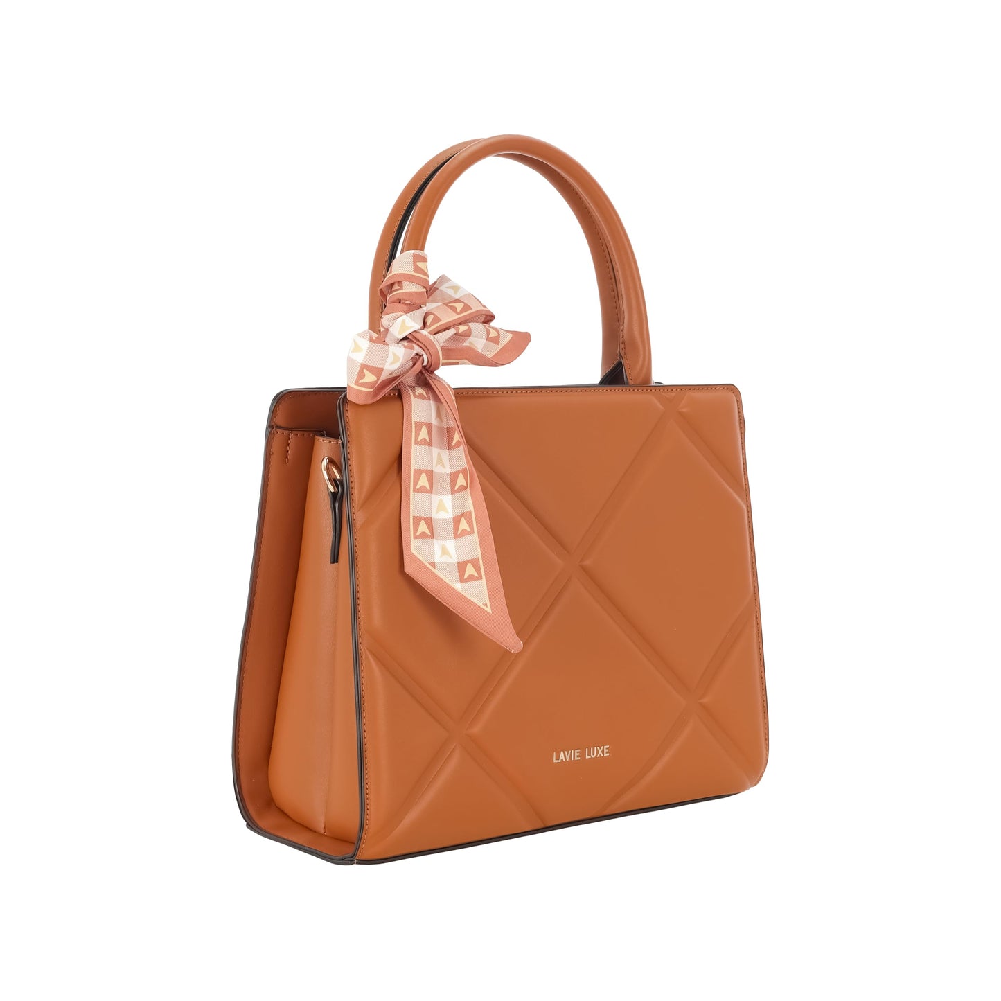 Lavie Luxe Women's Quare25 Medium Debossed Satchel Handbag for Women | Satchel Bag for Work | Ladies purse | Stylish Shoulder Bag | Gift for Women
