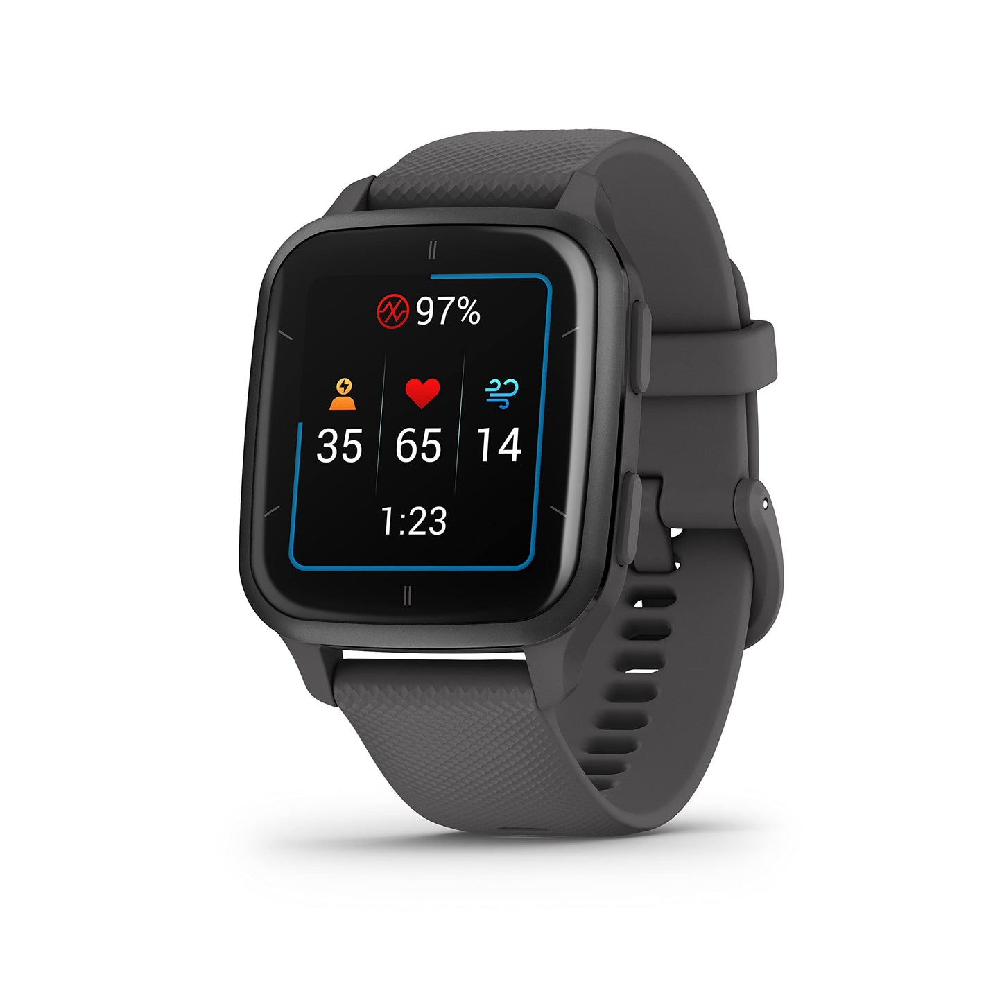 Garmin Venu Sq 2 GPS Smartwatch, All-Day Health Monitoring, Long-Lasting Battery Life, AMOLED Display, Slate and Shadow Gray