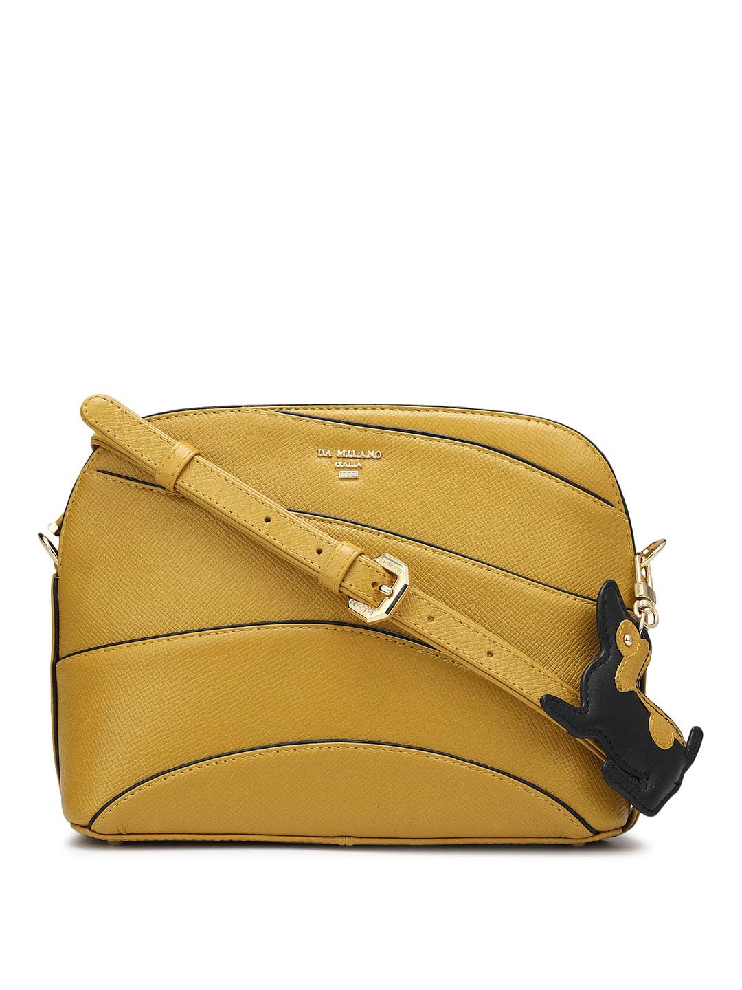 Da Milano Women's Leather Sling Bag - Yellow