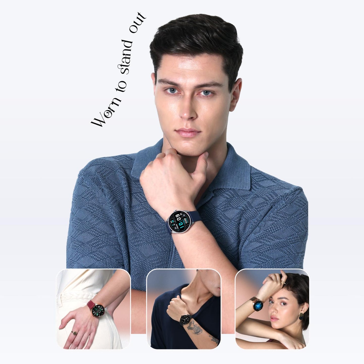 Noise Twist 2 Smart Watch with 1.43” AMOLED Screen, AI Search & Voice Assistant, Bluetooth Calling, Stainless Steel Back, 7-Day Battery, 100+ Watch Faces, Health Suite, IP68 (Space Blue)