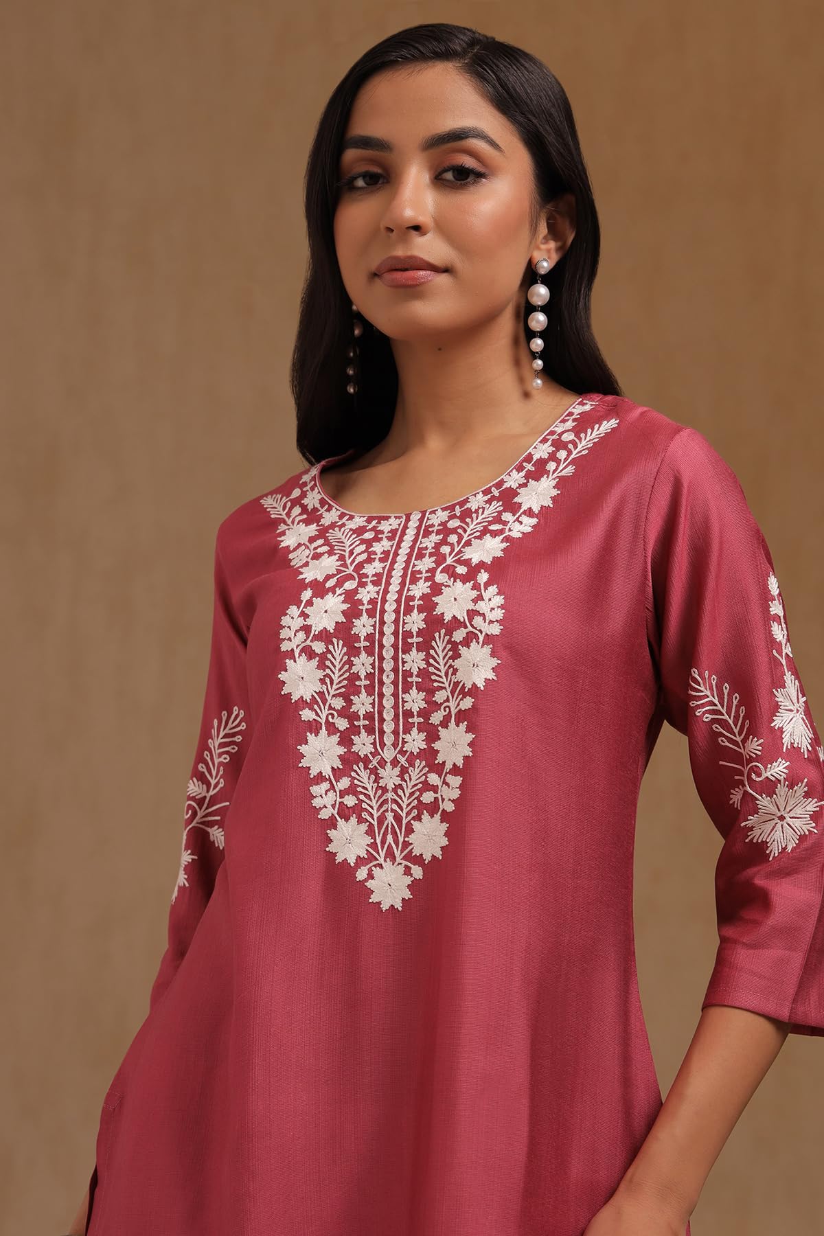 Soch Women's Viscose Blend Embroidered Kurta