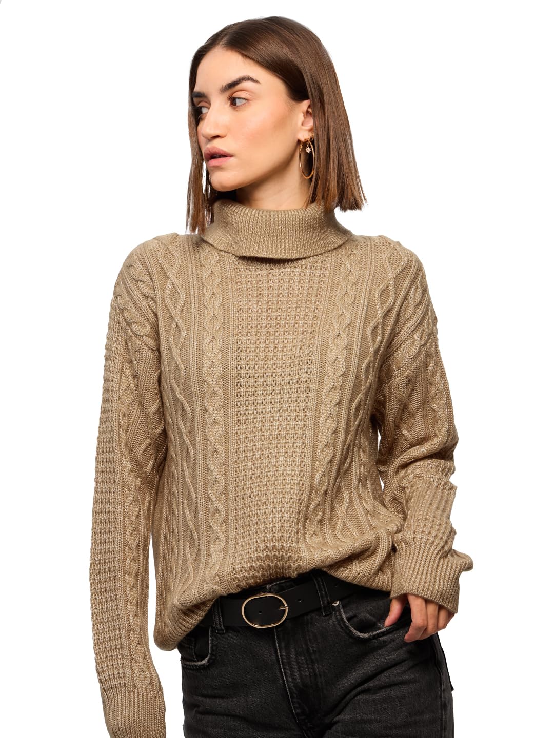 The Souled Store Originals : Champagne Women Oversized Sweater