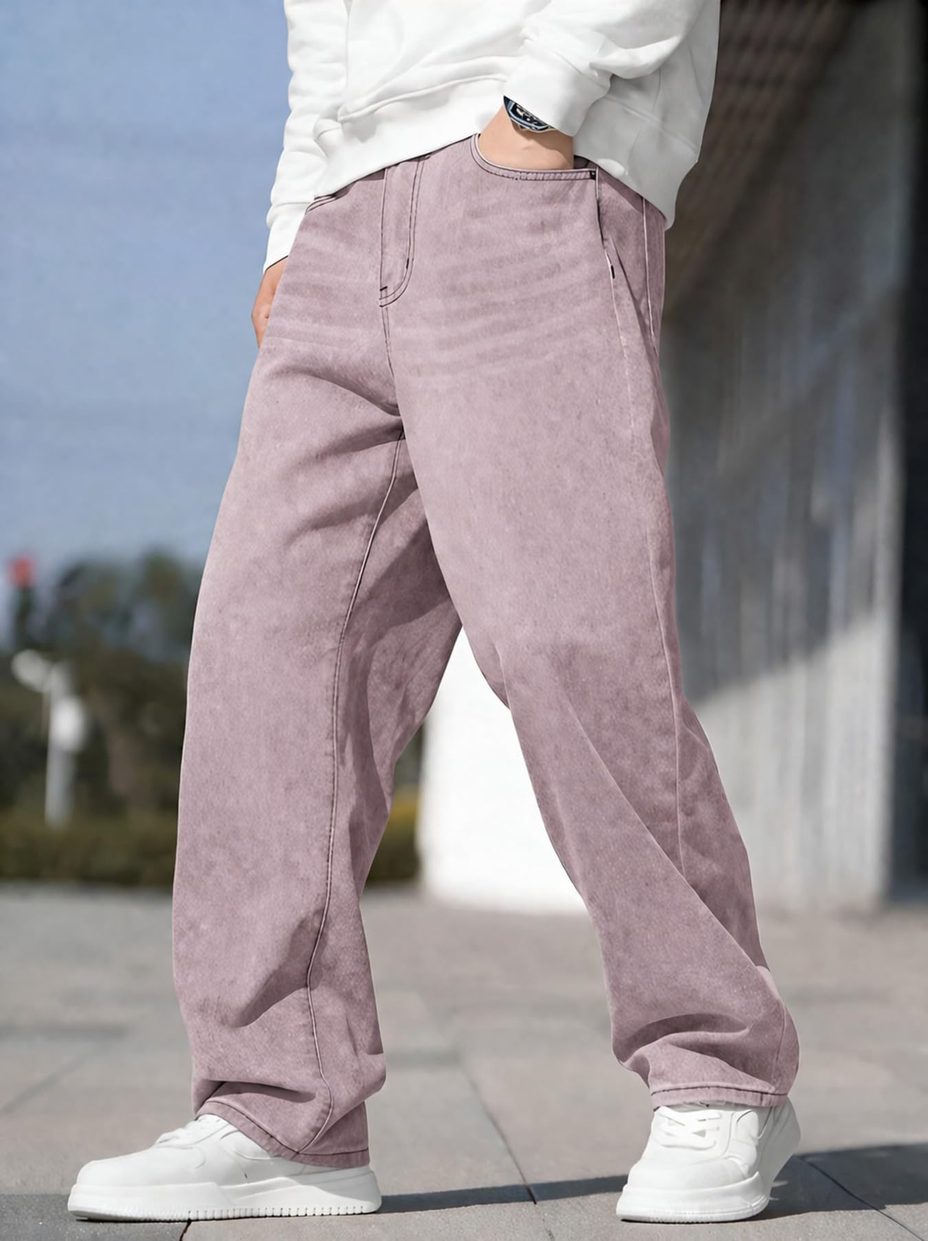 Ben Martin Wine Men Jeans || Baggy Fit Jean's for Man || Loose Fit High Rise Denim || Stretchable Casual Wear Jean,s || Dance Rap Rapping Style Pant for Men || Denim Cotton Jeans 32 (1)
