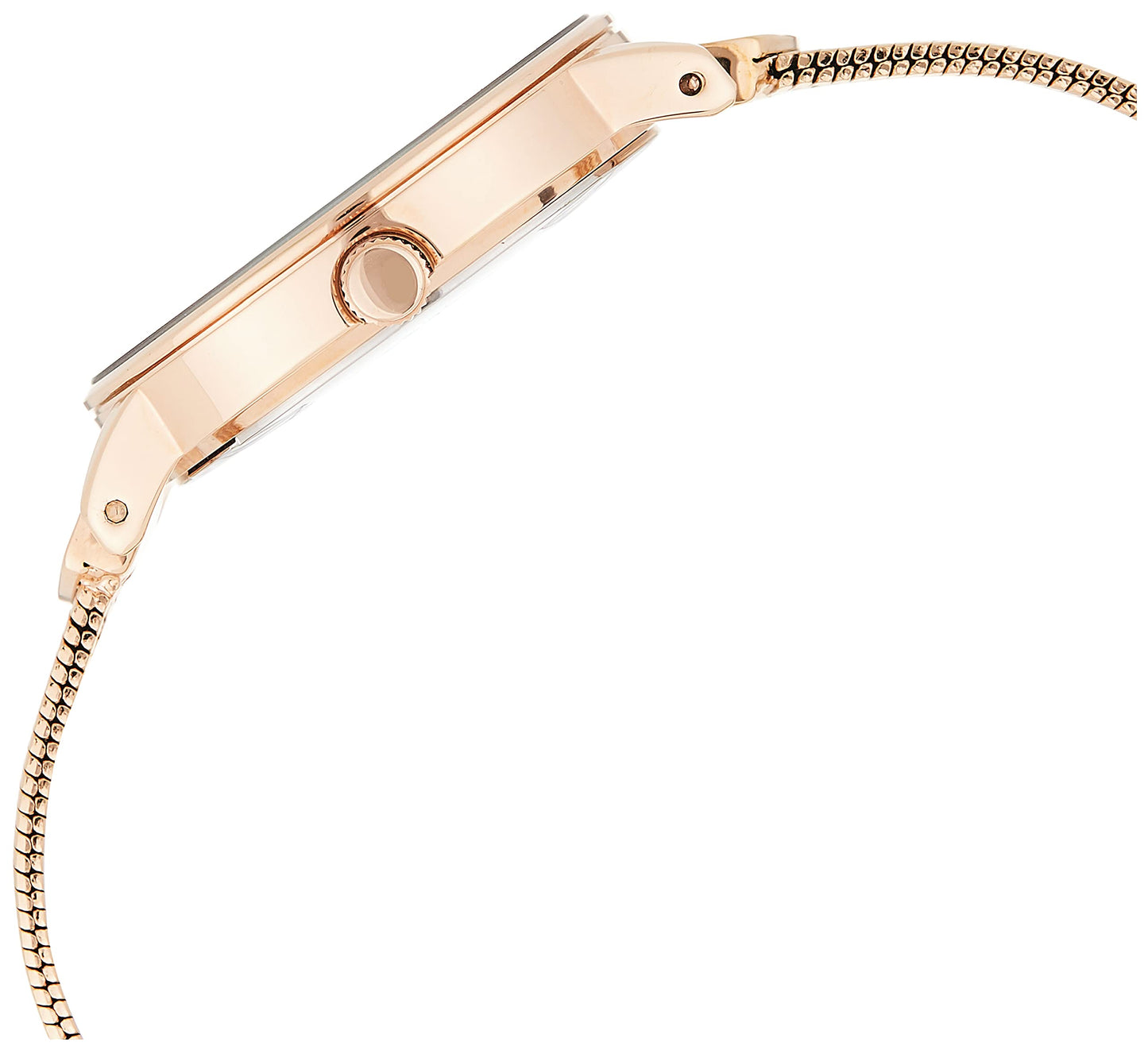 Anne Klein Women's AK/3220RGRG Diamond-Accented Rose Gold-Tone Chain Bracelet Watch