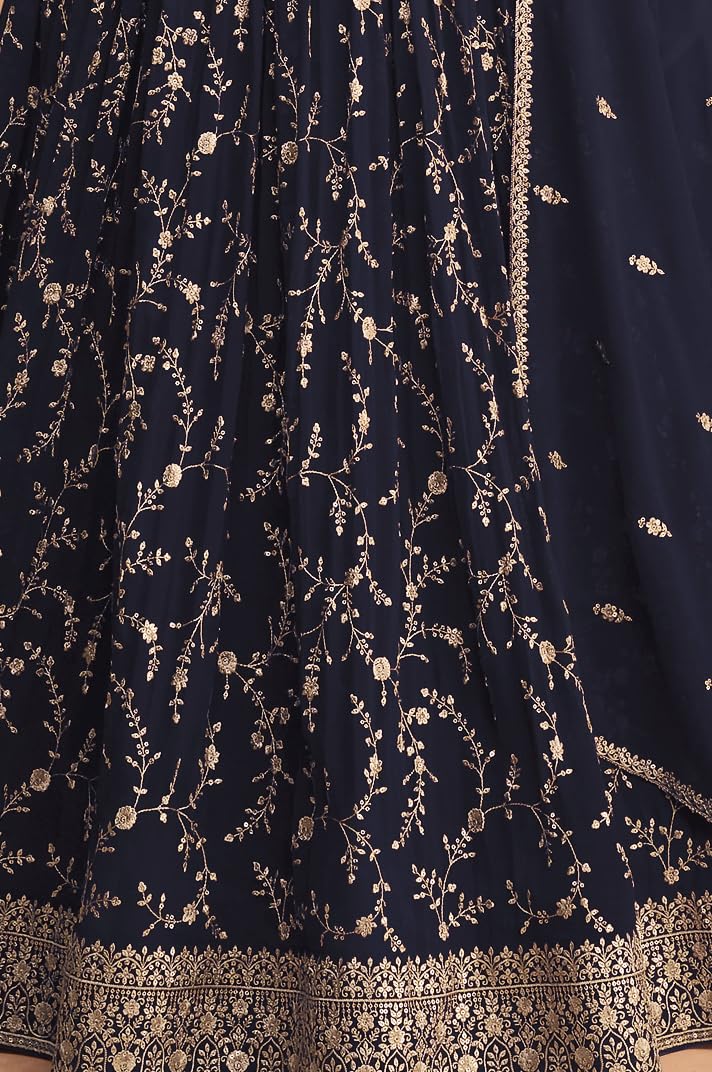 RUDRAPRAYAG Anarkali Georgette and Santoon Gown for Women | Long Anarkali Gown for Women Semi-Stitched 2024