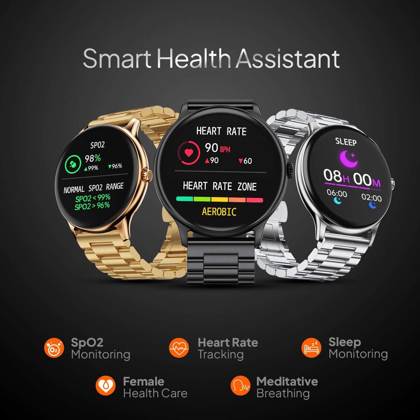 Fire-Boltt Newly Launched Phoenix Ultra Blaze Luxury Stainless Steel, Bluetooth Calling Smart Watch, AI Voice Assistant, Metal Body with 120+ Sports Modes, SpO2, Heart Rate Monitoring (Silver)