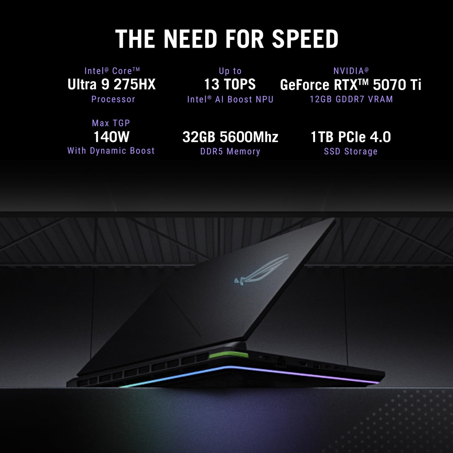 ASUS ROG Strix G16,Intel Core Ultra 9 275HX Gaming Laptop(RTX 5070 Ti -12GB/140W TGP/32GB/1TB/2.5K QHD+/16"/240Hz/Windows 11/M365 Basic (1Year)*/Office Home 2024/Eclipse Gray/2.65 Kg) G615LR-S5190WS