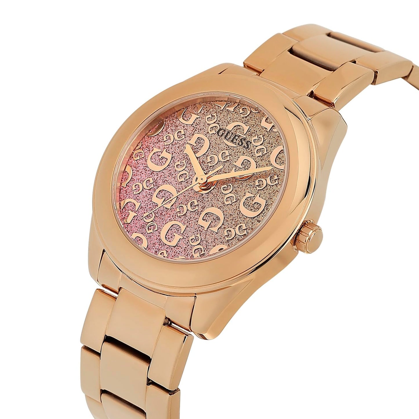 GUESS Stainless Steel Analog Rose Gold Dial Women's Watch-U1402L3M