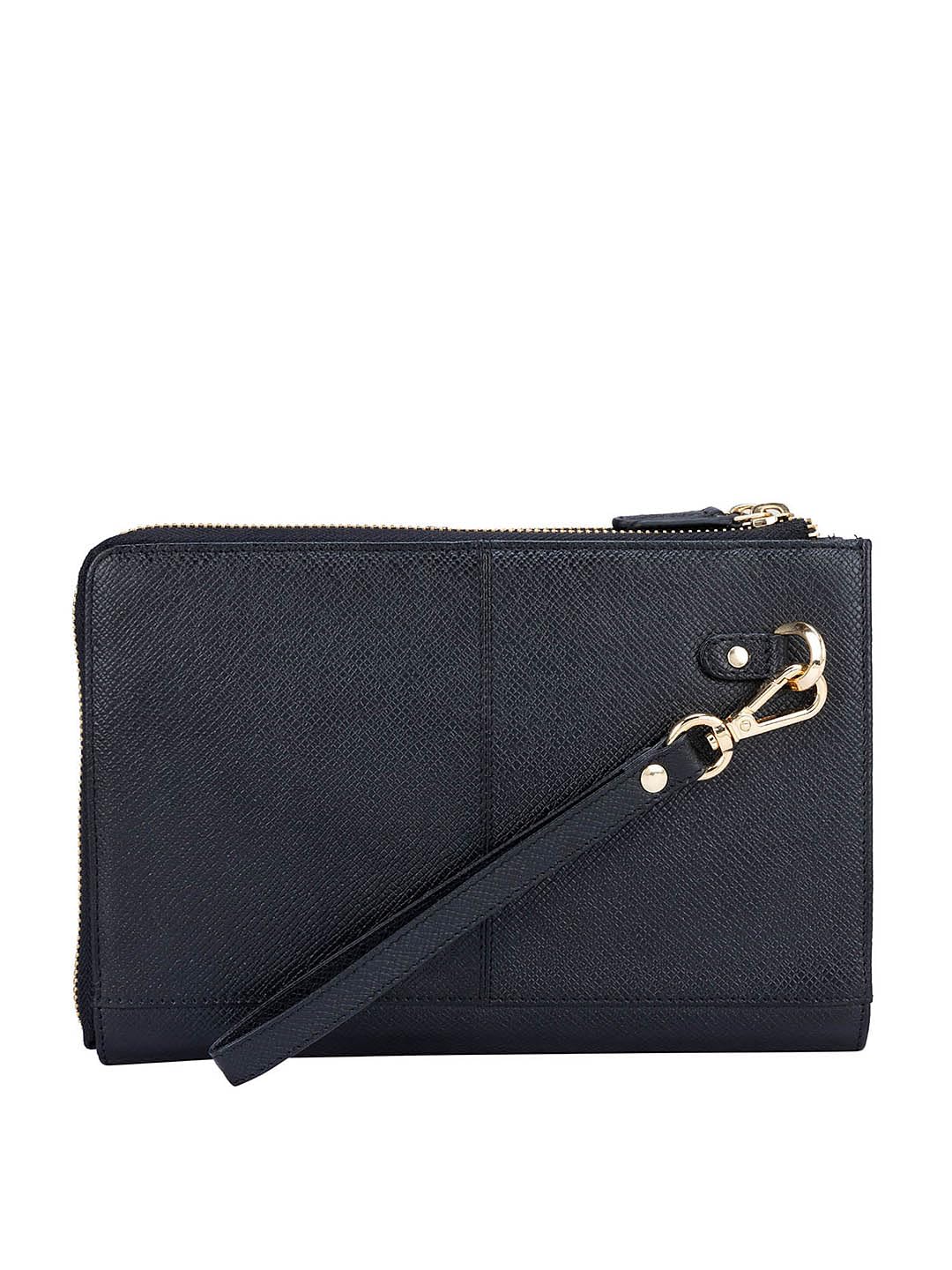 Da Milano Genuine Leather Black Multi Pouch (4420C)