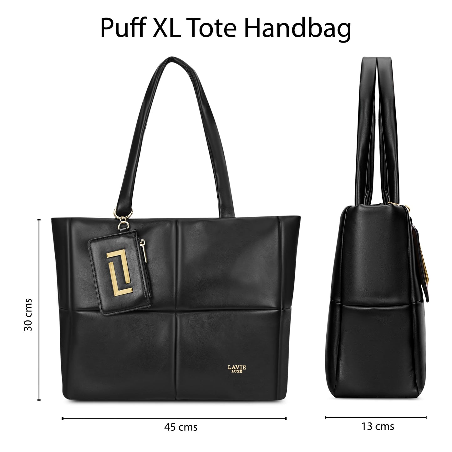 Lavie Luxe Women's Puff Extra Large Tote Bag | Tote Bag for Work | Ladies purse | Stylish Shoulder Bag | Gift for Women