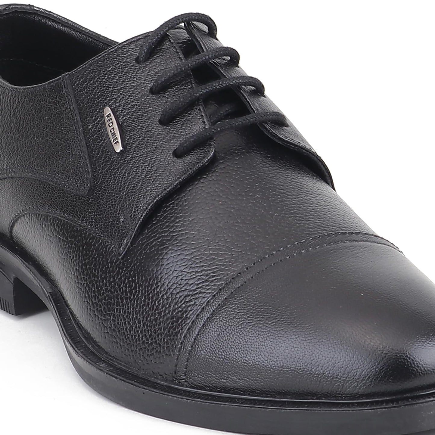 Red Chief Low Ankle Formal Derby Shoes for Men | Black UK06