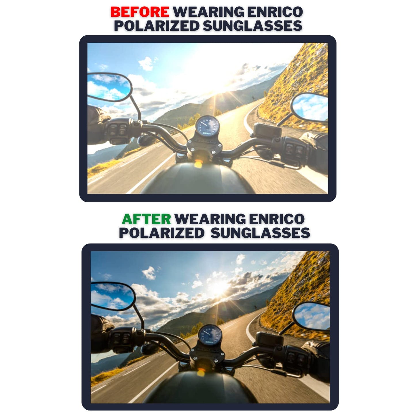 ENRICO Sunglass with Grey Rectangle Frames | Black - Color Polycarbonate Material | Adults-Women Polarized Sunglasses with Cover Case, Large