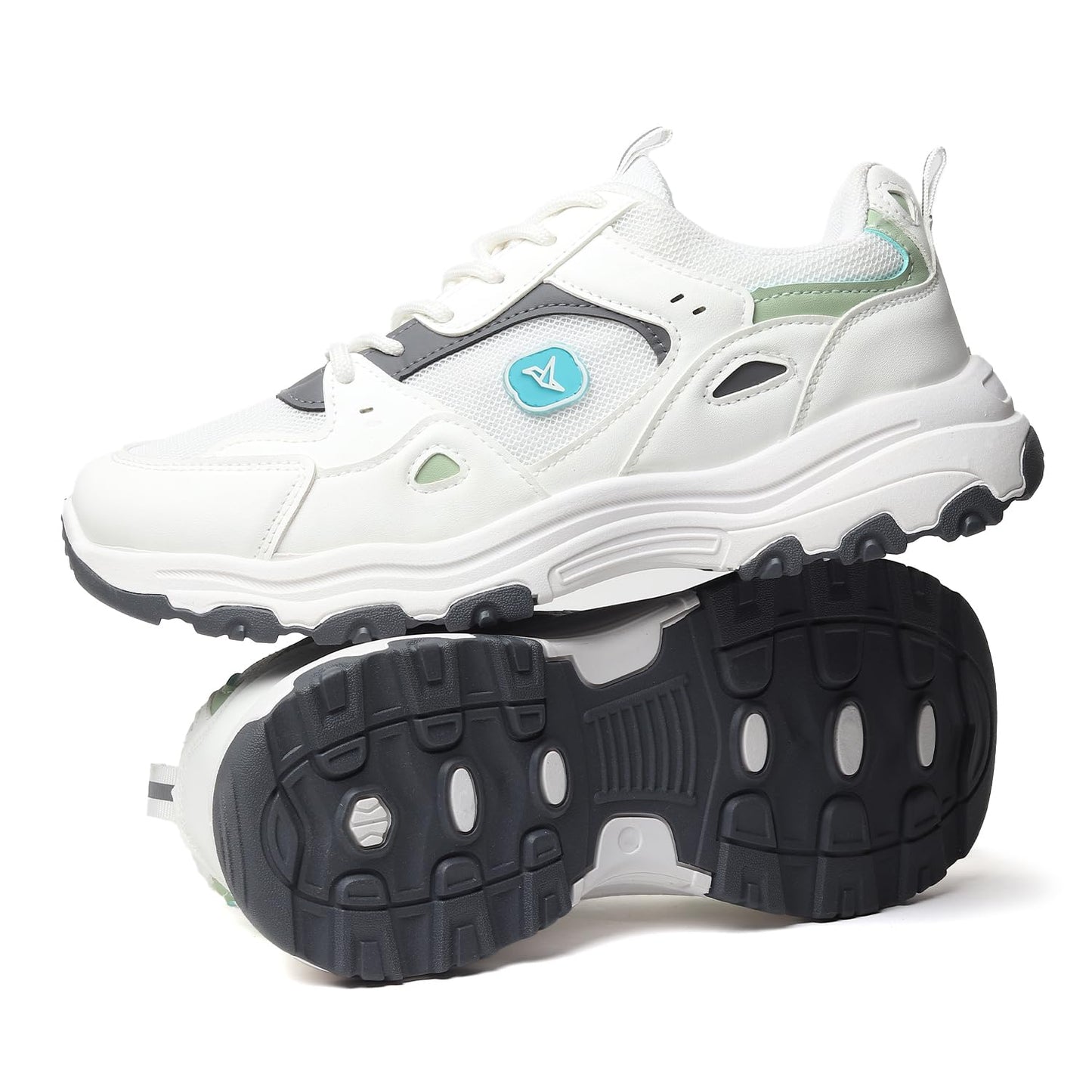 YOHO Tempo 0920 Sneakers for Women | Fashionable & Stylish Casual Look Sneaker, Breathable Mesh Comfort, Shock-Absorbing Cushioning, Durable Grip Sole, All-Day Ease | IceLatteMint - UK 8