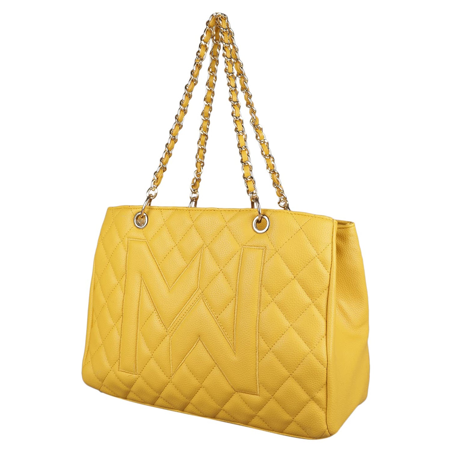 MINI WESST Women's Yellow Solid/Plain Pattern Tote bags for Office and College (Dimension(LxBxD): 26 cmx33 cmx12 cm)