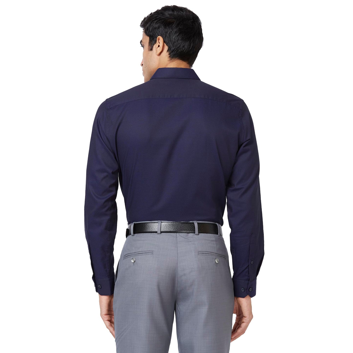 Park Avenue Men's Structure Regular Fit Shirt (Fancy Blue)