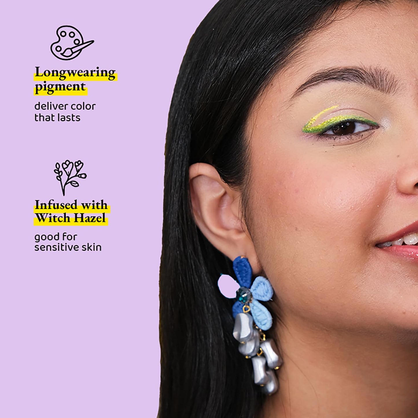 Elitty Neon Daze Ombre Waterproof Liquid Eyeliner Combo (Pack of 3) | Holographic Shades (Purple-Blue, Silver-Blue, Pink-Copper) | Lasts Upto 12 Hrs | 4 ML Each