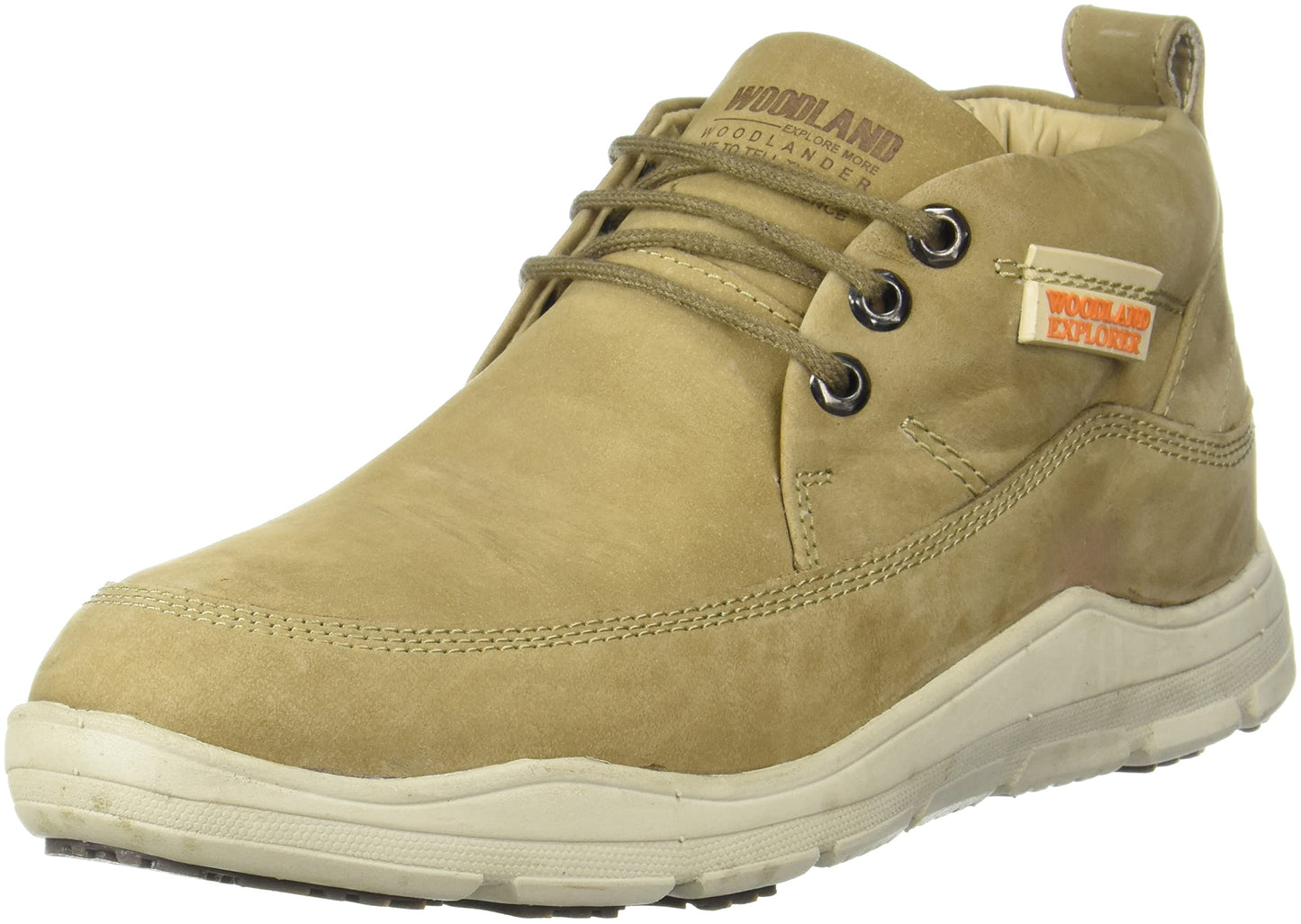 Woodland Men's Khaki Leather Closed Shoe-41 EU (GC 3582119)