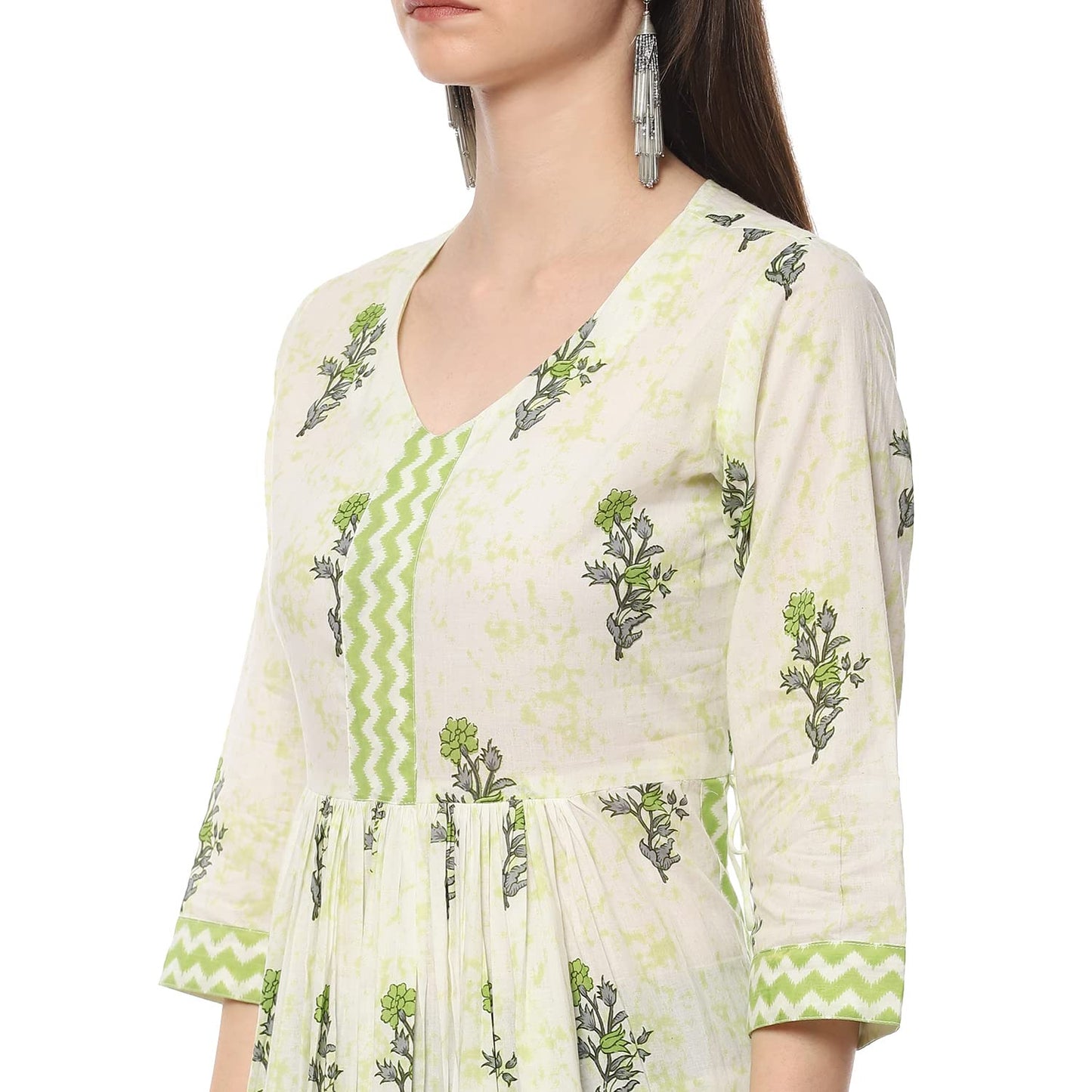 BIBA Women's Assorted Cotton Hand Block Print Unstitched Suit Set