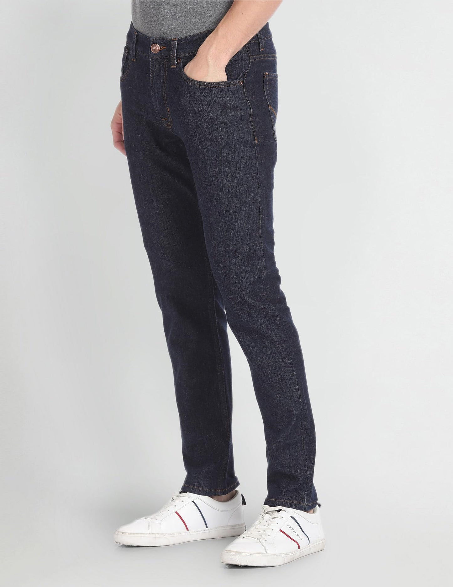 U.S. POLO ASSN. Men's Slim Mid Rise Jeans (UDJENO1281 Blue, 32