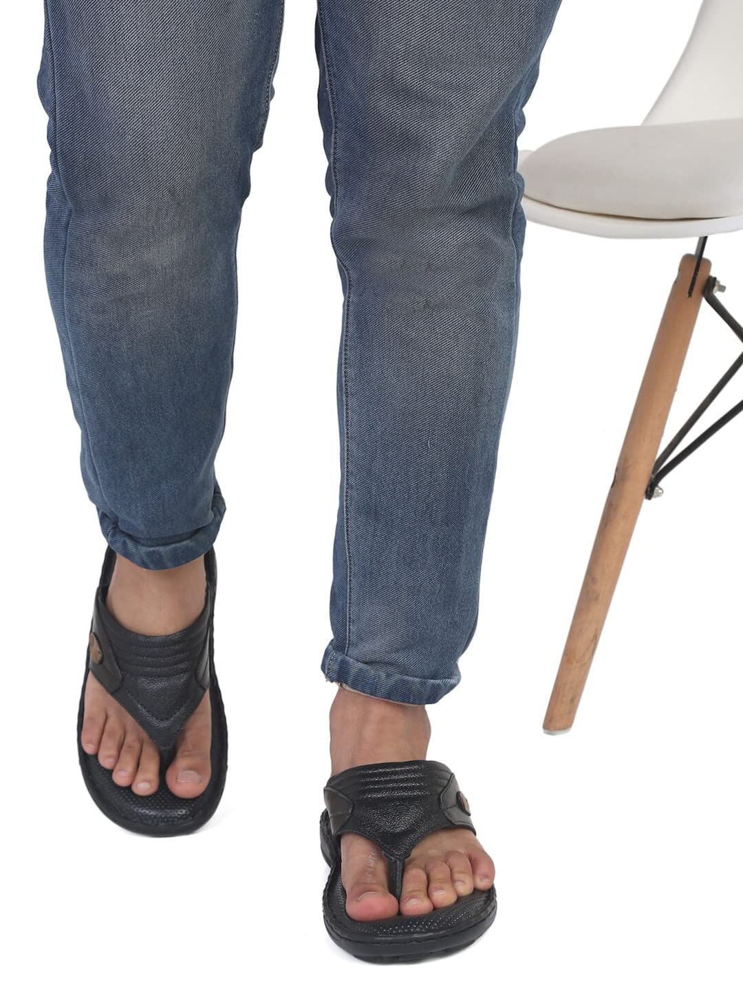 pelle albero Men Brown Leather Comfort Sandals