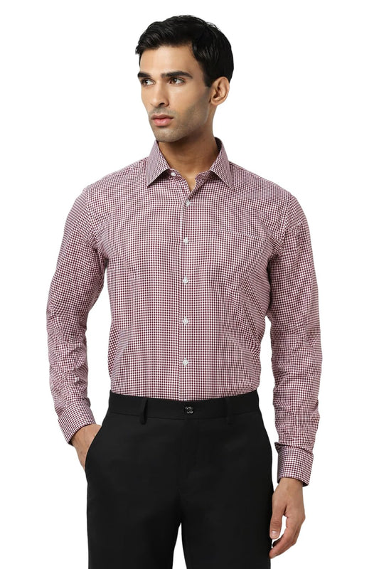 Van Heusen Men's Slim Fit Shirt (VHSFFSLBJ70970_Maroon 40)