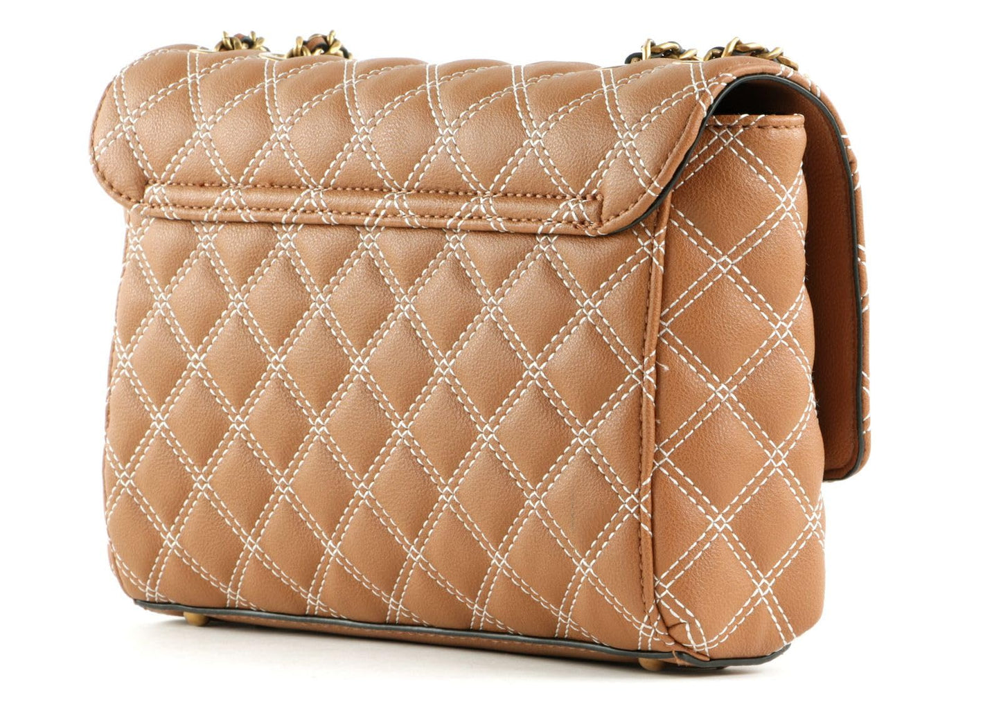 Guess Factory Cessily Quilted Convertible Crossbody, Cognac, ONE