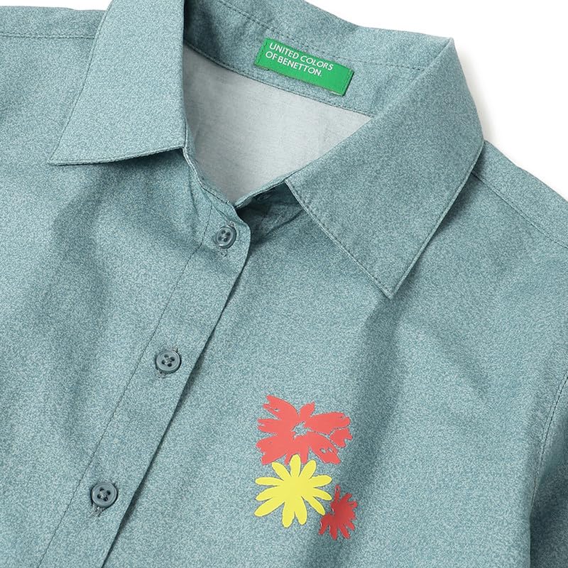 United Colors of Benetton Regular Fit Spread Collar Floral Shirt