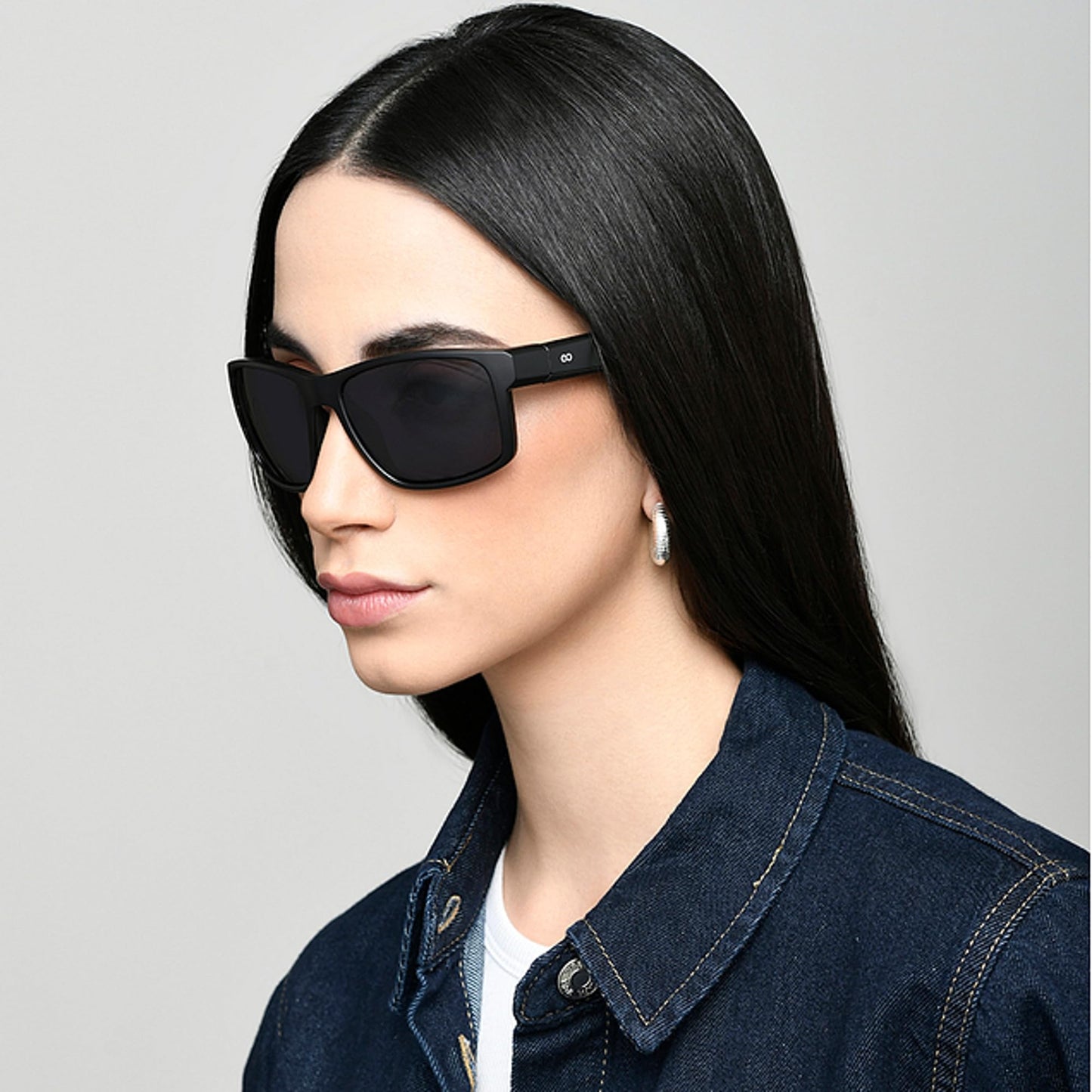 Vincent Chase By Lenskart | Black Grey Full Rim Square | NIGHT DRIVING GLASSES | Branded Latest and Stylish Sunglasses | Polarized and 100% UV Protected | For Men & Women | Large | VC S17484