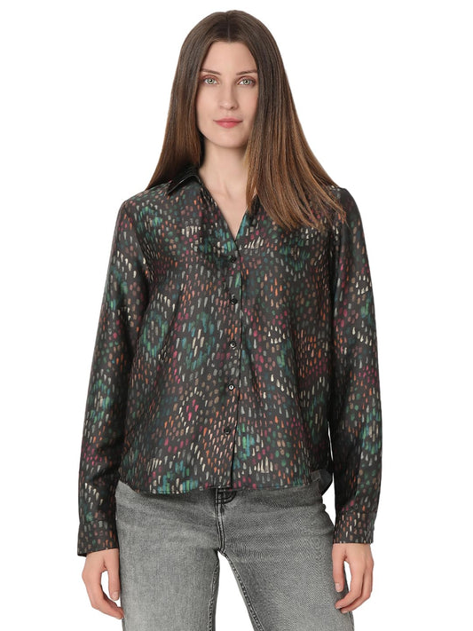 VERO MODA Women's Regular Fit Black Shirt