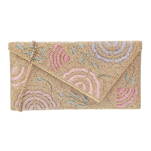 Metro Women Gold embroidered Fancy Flap Over Sling Bag (38-7795)