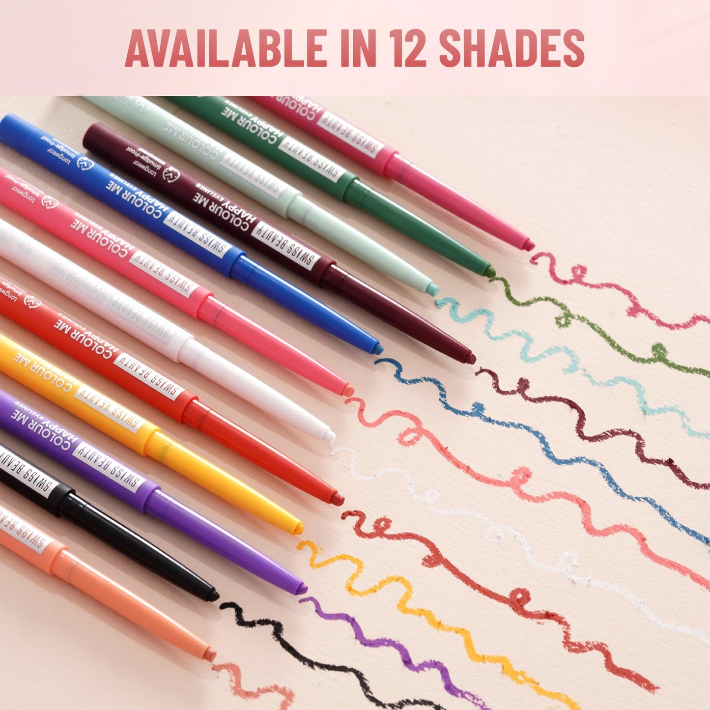 SWISS BEAUTY Colour Me Happy Matte Eyeliner Pencil | Waterproof & Smudge-Proof Pencil | Long-Lasting | Shade- Peach Daylity, 0.4Gm