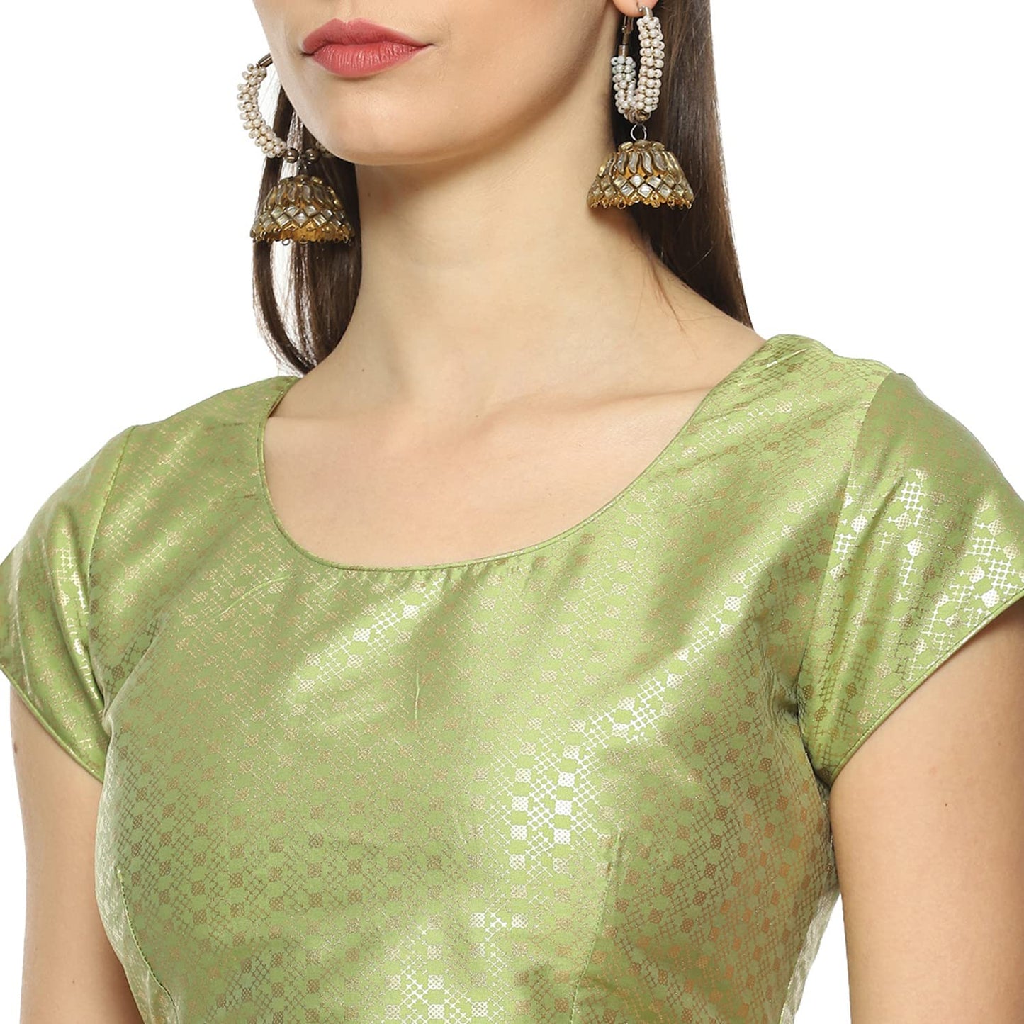 BIBA Women Poly Tafetta Lehenga Choli Readymade Light Green 3Xl