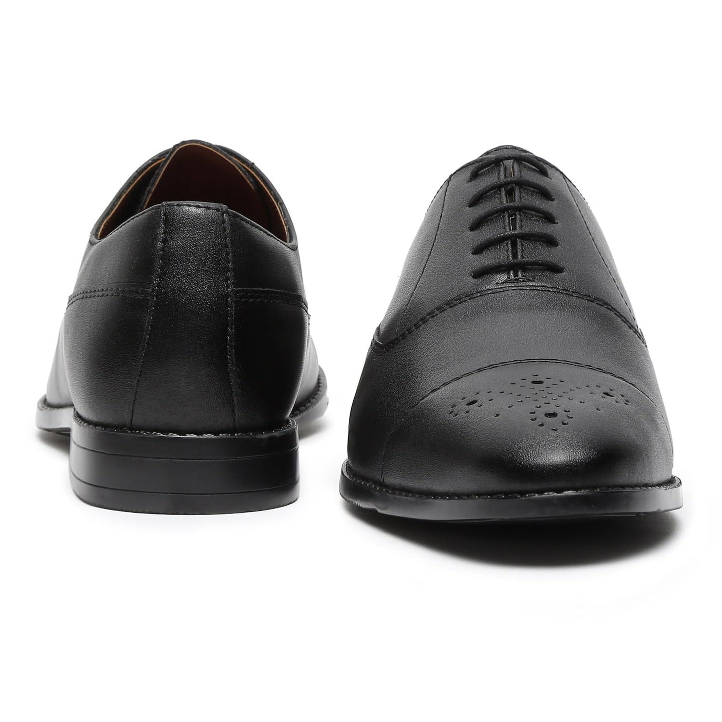 LOUIS STITCH Derby Formal Shoes for Men | Lace-Up Cap Toe | Ideal for Business, Casual, Parties | Solid Design in Obsidian Black | UK Size 9 -RGCT