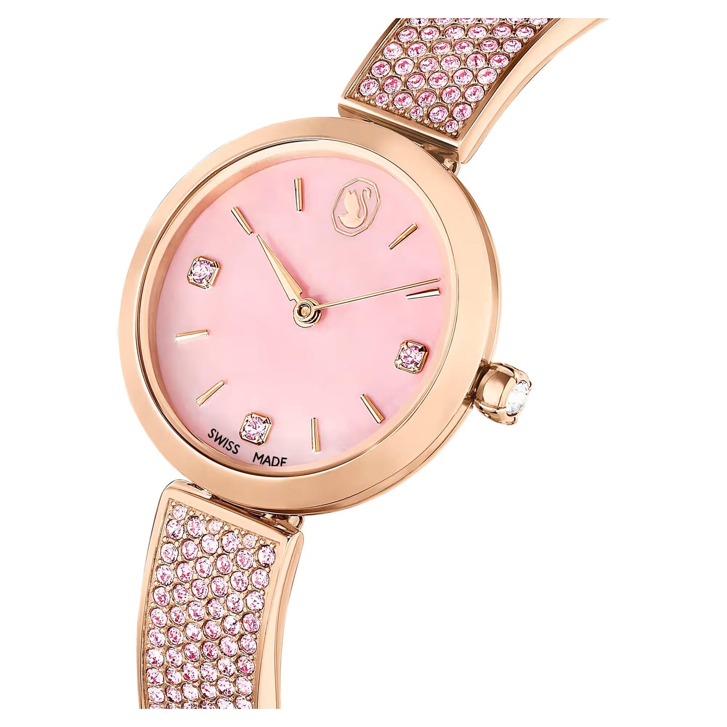 Swarovski Illumina Watch Swiss Made, Crystal Bracelet, Pink, Rose Gold-Tone Finish 5678756