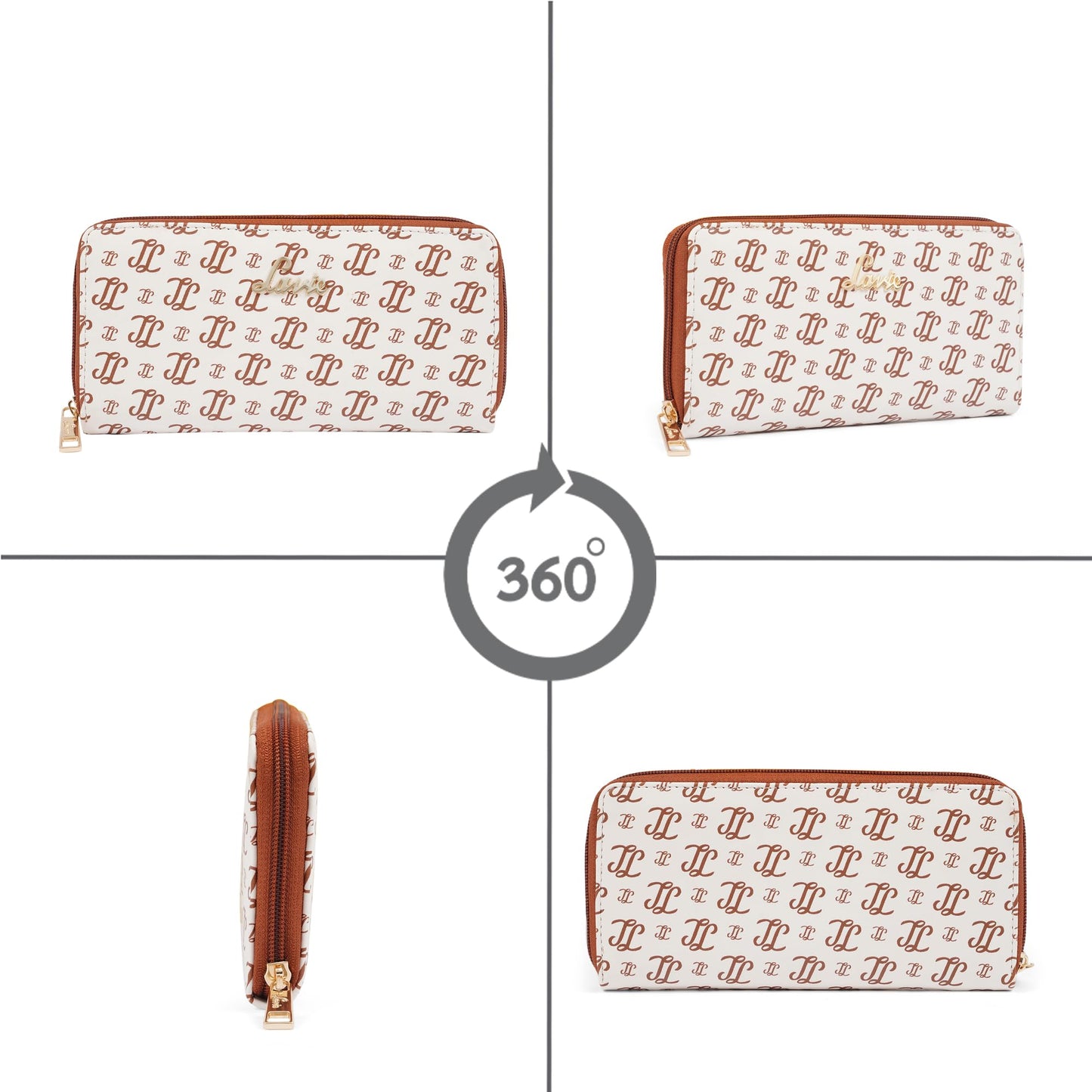 Lavie Women's Sacy Monogram LL Print Large Zip around Wallet | Ladies Purse Handbags