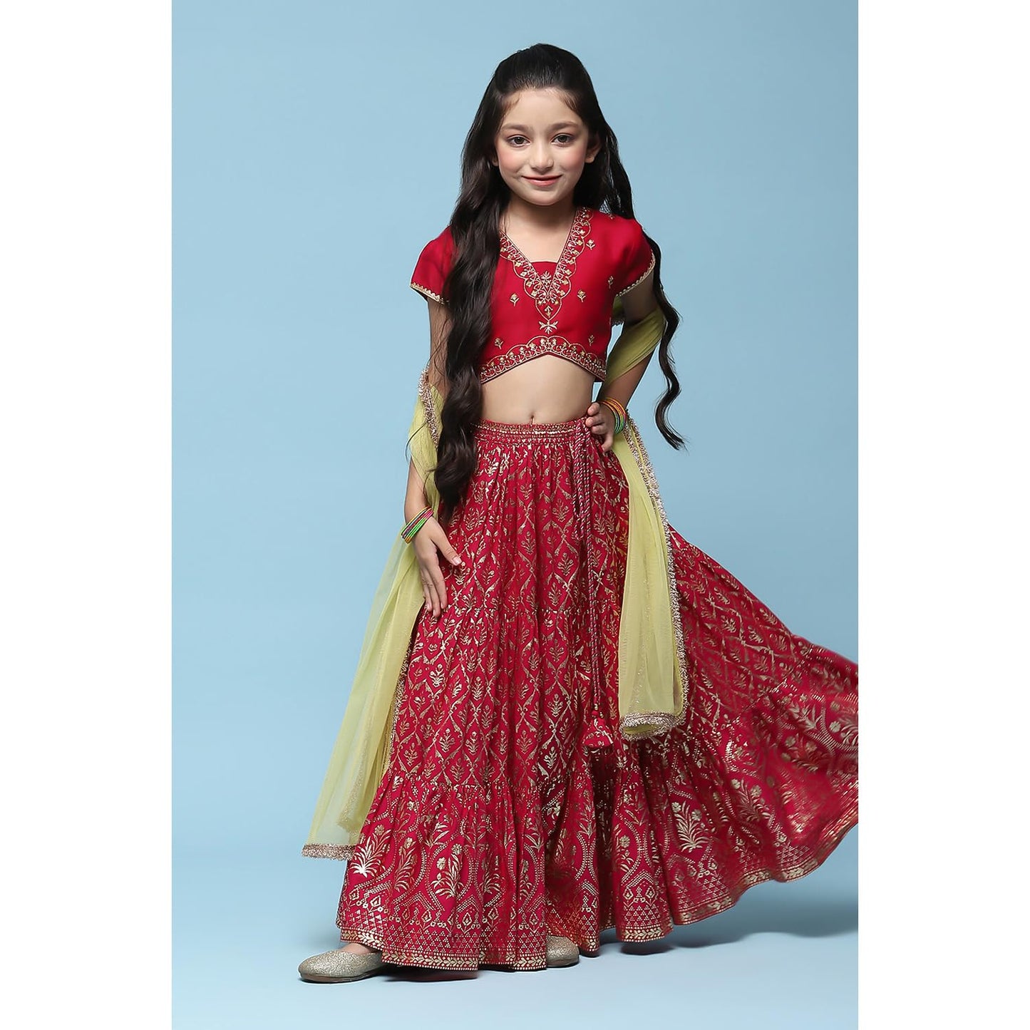 BIBA GIRL PRINTED SHORT_KURTA KID(KW5610_FUSCHIA PINK_13)