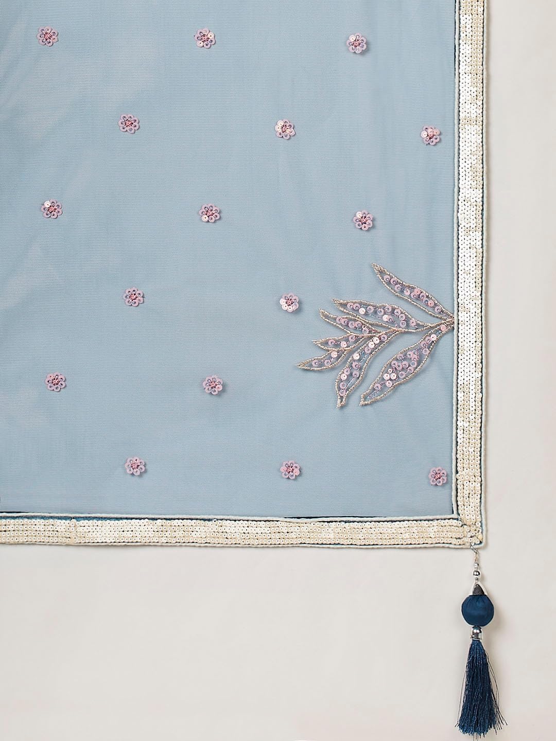 Zeel Clothing Women's Sequins Embroidered Fabric Soft Net Lehenga Choli With Dupatta (6032-Blue-Wedding-Stylish-Lehenga-Choli-Latest; Free Size), Customizable Length