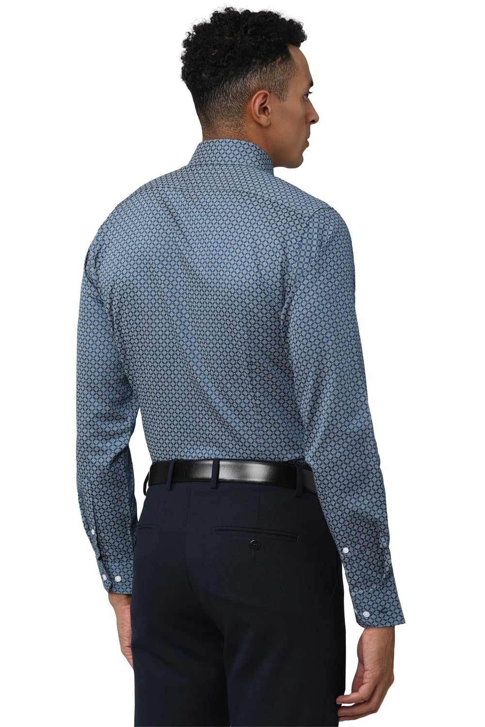 Van Heusen Cotton Men's Fitted Shirt (VHSFRSLBW67779_Medium Blue 42)