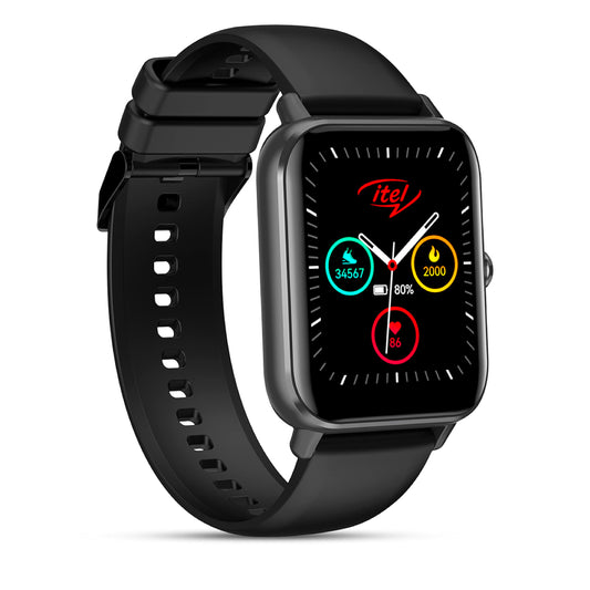 Itel 32 Smartwatch with 1.8’’ HD IPS True Color Display, Bluetooth Calling and Music Player, TWS Pairing, Multiple Sports Modes, IP68 Water Resistant,Heart Rate Monitoring and SpO2 Sensor (Black)
