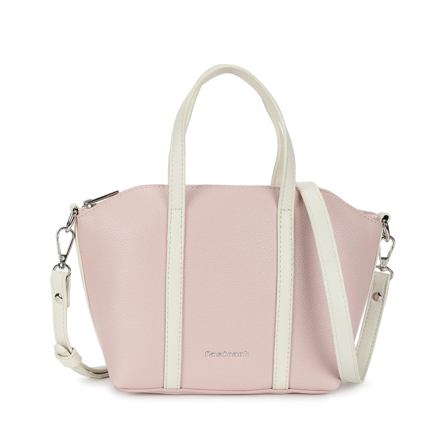 Fastrack Women Smooth Talker Sling Bag,Detachable Sling Belt,Handle Carry Option,Pebbled Faux Leather,Top Zip Closure & Inner Access Pockets,Versatile & Stylish Compact Bag,Pink