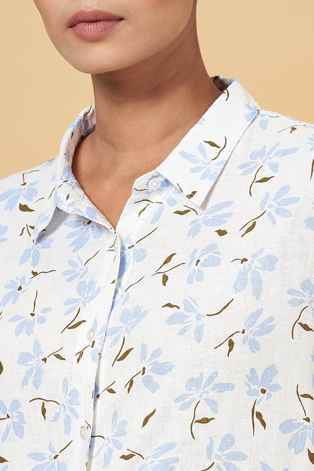 Annabelle by Pantaloons Women's Comfort Fit Shirts (110135586004_White