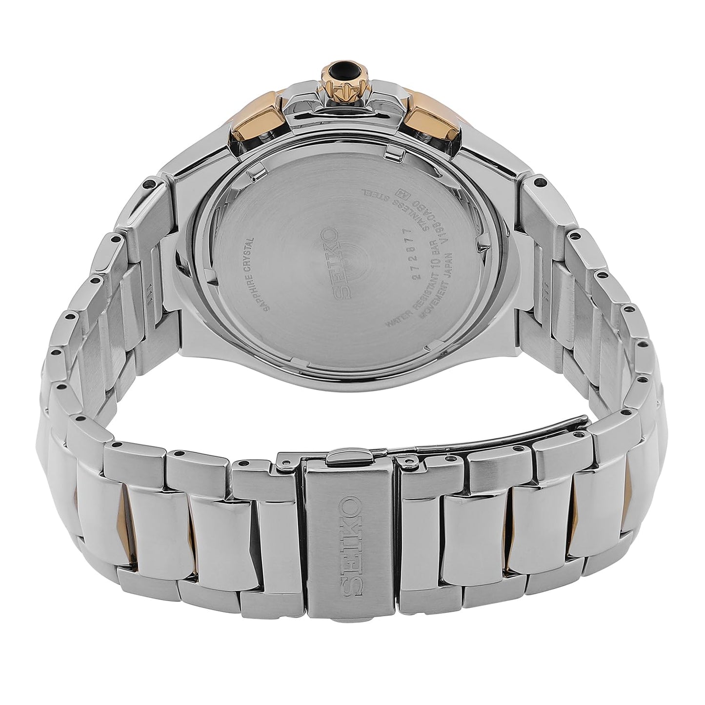 Seiko Stainless Steel Coutura Analog Black Dial Men Watch-Ssc764P1, Bandcolor-Silver