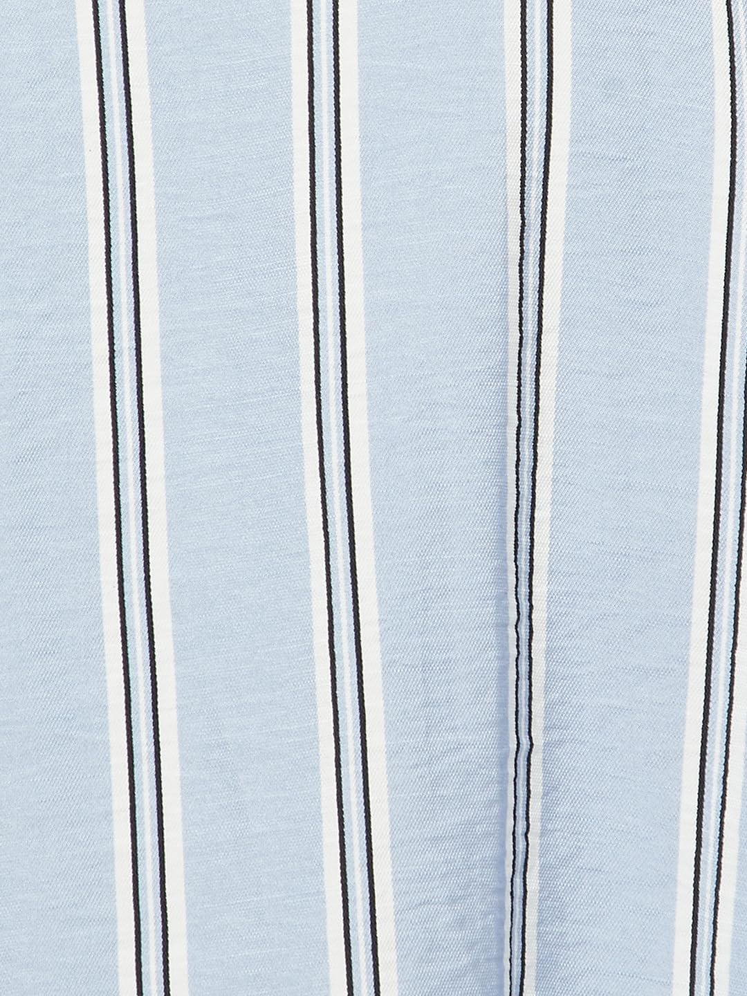 Max Women Striped Shirt Dress (Blue_XL)
