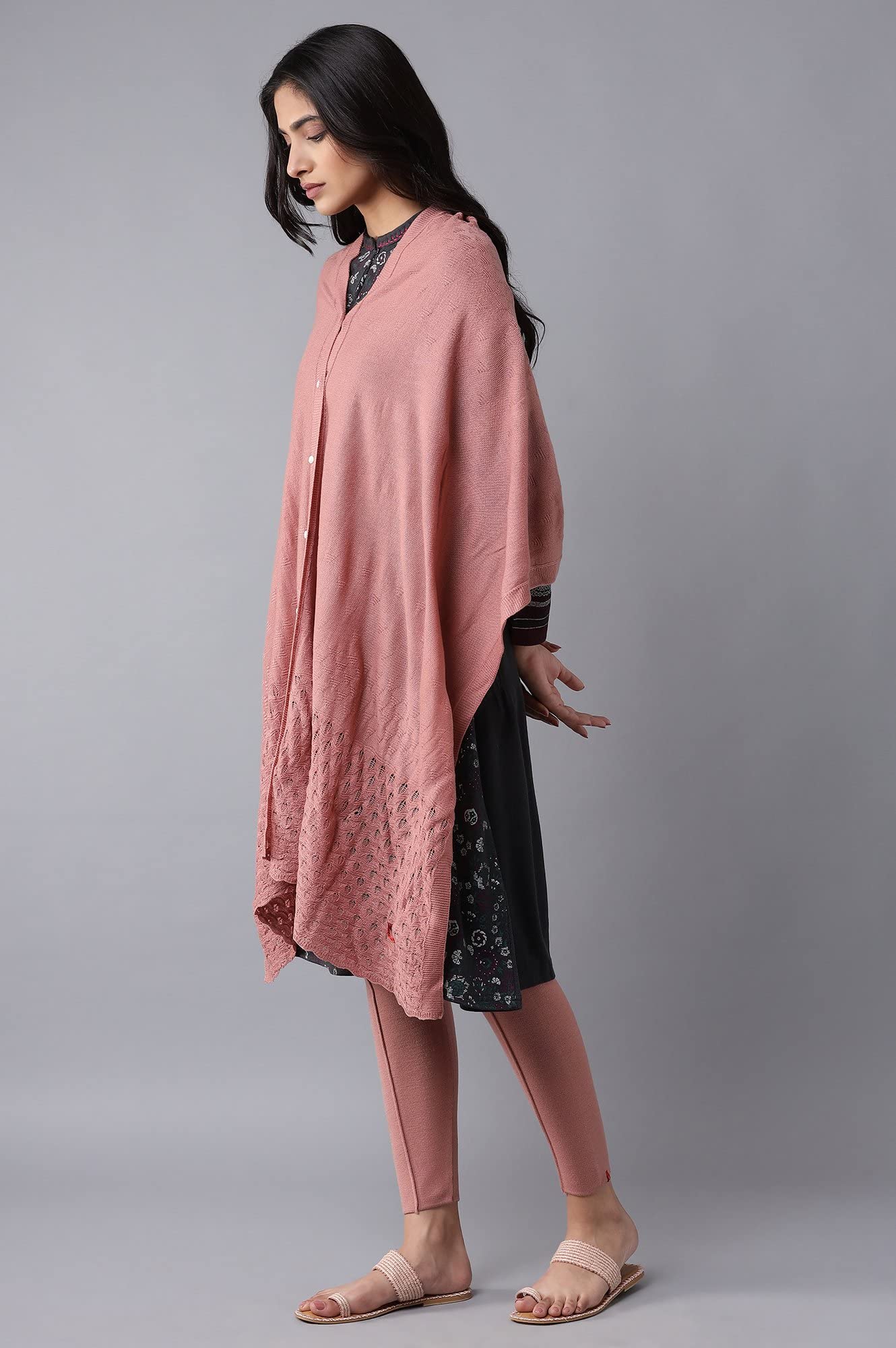 Pink A-line Poncho
